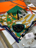 Hermes La Danse des Amazones shawl 140 Cashmere and Silk Scarf Green 2021