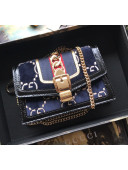 Gucci Sylvie Velvet Mini Chain Bag ‎494646 Blue 2018