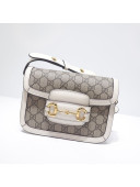 Gucci GG Canvas 1955 Horsebit Mini Shoulder Bag 602205 White 2021