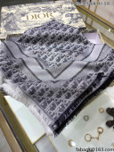 Dior Oblique Denim Shawl Scarf DS801 Grey 2021