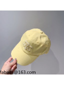 Celine Triomphe Logo Canvas Baseball Hat Yellow 2021