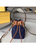 Fendi Mon Tresor FF Canvas Mini Bucket Bag Blue 2020