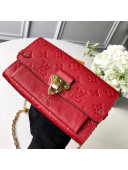 Louis Vuitton Monogram Empreinte Leather Vavin Chain Wallet Red 2018