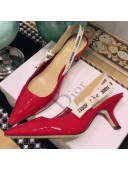 Dior Slingback In Patent Calfskin With J'Adior Ribbon 6.5 cm Red 2018