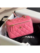 Chanel Grained Calfskin Small Vanity Clutch Bag with Classic Chain AP1341 Rosy 2020