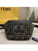 Fendi FF Logo Fabric Embroidery Belt Bag Black 2020