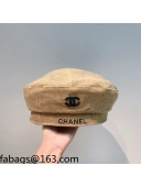 Chanel Corduroy Beret Hat Khaki 2021 11