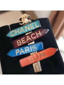 Chanel Direction Brooch AB1705 Blue/Purple/Orange 2019