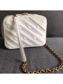 Balen...ga Small Embossed Matelassé Calfskin Shoulder Bag White 2018