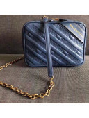 Balen...ga Small Embossed Matelassé Calfskin Shoulder Bag Blue 2018