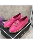 Chanel Chain CC Lambskin Flat Espadrilles Pink 2021