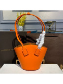 Bottega Veneta Smooth Leather Mini Basket Tote Bag Orange 2020