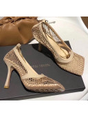 Bottega Veneta Mesh Square Toe Strentch Pump Beige 2020