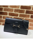 Gucci GG Leather Tassel Medium Shoulder Bag 449635 Black 2021