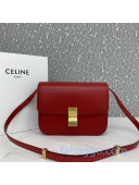 Celine Medium Classic Bag in Box Calfskin 8007 Bright Red 2020 (Top quality)