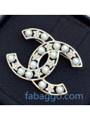 Chanel Crystal Pearl CC Brooch 23 2020