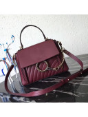 Chloe Small Chevron Leather Faye Day Bag Burgundy 2018