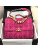 Chanel 19 Wool Tweed Large Flap Bag AS1161 Pink 2019