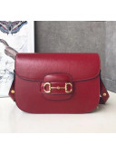 Gucci Leather 1955 Horsebit Small Shoulder Bag 602204 Red 2020