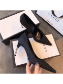 Gucci GG Canvas Bamboo Heel Pumps Black 2019