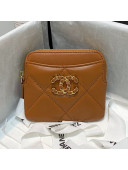 Chanel 19 Lambskin Card Holder Brown 2021