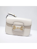 Gucci Leather 1955 Horsebit Mini Shoulder Bag 602205 White 2021