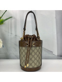 Gucci Horsebit 1955 GG Canvas Small Bucket Bag 637115 Brown 2020