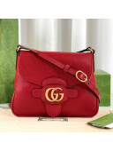 Gucci Leather Small Messenger Bag with Double G 648934 Red 2021