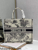 Dior Large Book Tote Bag in Latte White Multicolor Zodiac Embroidery 2021