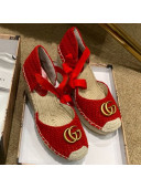 Gucci Knit Platform Wedge Espadrilles Red 2019