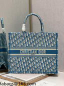 Dior Large Book Tote Bag in Ocean Blue Oblique Embroidery 2021