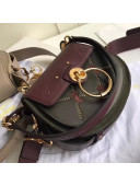 Chloe Small Tess Bag With Horses Embroidery Burgundy/Green 2018