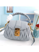 Miu Miu Coffer Matelasse Nappa Leather Shoulder Bag 5BA188 Light Blue 2021