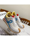 Loewe Suede & Calfskin Sneakers White/Blue 2021 111736