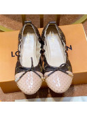 Louis Vuitton Monogram Canvas and Studded Patent Leather Flat Ballerinas Nude 2019