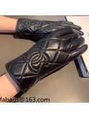 Chanel Lambskin and Cashmere Gloves Black 2021 01