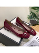 Gucci Patent Leathe Ballet Flat with Horsebit Burgundy 2021