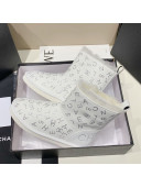 Chanel Crystal CHANEL Letter Allover Short Boots White 2020