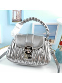 Miu Miu Coffer Matelasse Nappa Leather Shoulder Bag 5BA188 Silver 2021