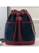 Gucci Suede Leather Rajah Medium Bucket Bag 553961 Blue 2019