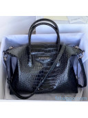 Givenchy Small Antigona Soft Bag in Crocodile Effect Leather Black 2020