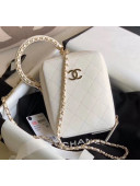 Chanel Quilting Leather Camera Bag With Chain White 2020