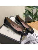 Gucci Patent Leathe Ballet Flat with Horsebit Black 2021