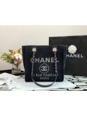 Chanel Deauville Mixed Fibers Small Shopping Bag A66941 Black 2022 07