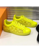 Louis Vuitton Luxembourg Monogram Embroidered Low-top Sneakers Neon Yellow 2019 (For Women and Men)