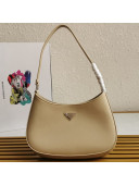 Prada Cleo Brushed Leather Hobo Bag 1BC499 Beige 2021