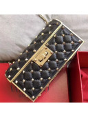 Valentino Rockstud Spike Evening Clutch Bag in Calfskin Black 2018