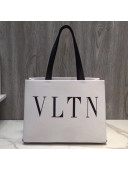 Valentino VLTN Garavani Shopper Tote Bag in Calfskin White 2018