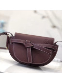 Loewe Mini Gate Bag in Smooth Calfskin Burgundy 2018