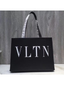 Valentino VLTN Garavani Shopper Tote Bag in Calfskin Black 2018